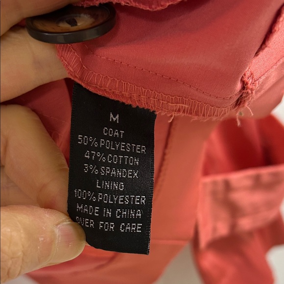 BCX Women's Vibrant Coral Trench Coat - Picture 4 of 5